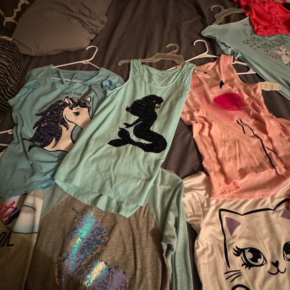 Lot of Justice clothing mostly 18/20 cotton, like new pink. Like new
